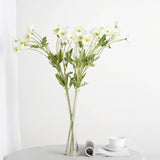 2 Stems | 33Inch Ivory Artificial Silk Poppy Flower Bouquet Bushes