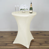 Elegant Ivory Cocktail Spandex Table Cover