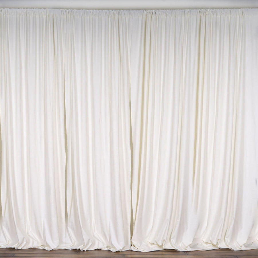 2 Pack Ivory Scuba Polyester Curtain Panel Inherently Flame Resistant Backdrops Wrinkle Free#whtbkgd