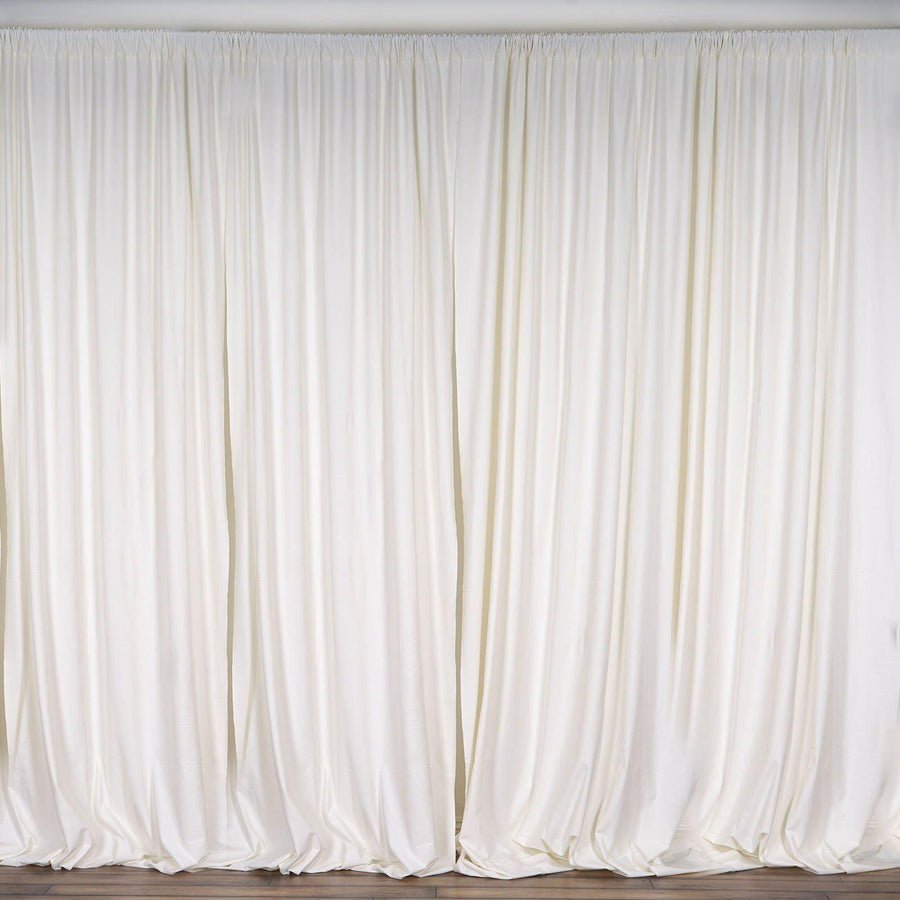 2 Pack Ivory Scuba Polyester Curtain Panel Durable Flame Resistant Backdrops Wrinkle Free#whtbkgd