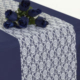 12" x 108" Ivory Floral Lace Table Runner