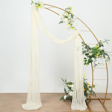 20ft Ivory Gauze Cheesecloth Fabric Wedding Arch Drapery, Window Scarf Valance, Boho Decor Arbor Curtain Panel