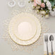 10 Pack | 7.5inch Ivory / Gold Flair Rim Disposable Salad Plates, Plastic Dessert Appetizer Plates