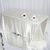 90x132Inch Ivory Satin Seamless Rectangular Tablecloth