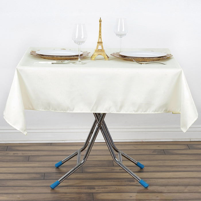54x54 inch Ivory 200 GSM Seamless Premium Polyester Square Tablecloth