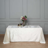90inch x132inch Ivory Seamless Premium Velvet Rectangle Tablecloth, Reusable Linen