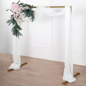 18ft Ivory Sheer Organza Wedding Arch Drapery Fabric, Window Scarf Valance