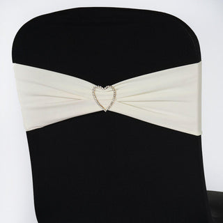 Elegant Ivory Spandex Stretch Chair Sashes for Stylish Events
