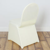 Ivory Spandex Stretch Fitted Banquet Chair Cover - 160 GSM