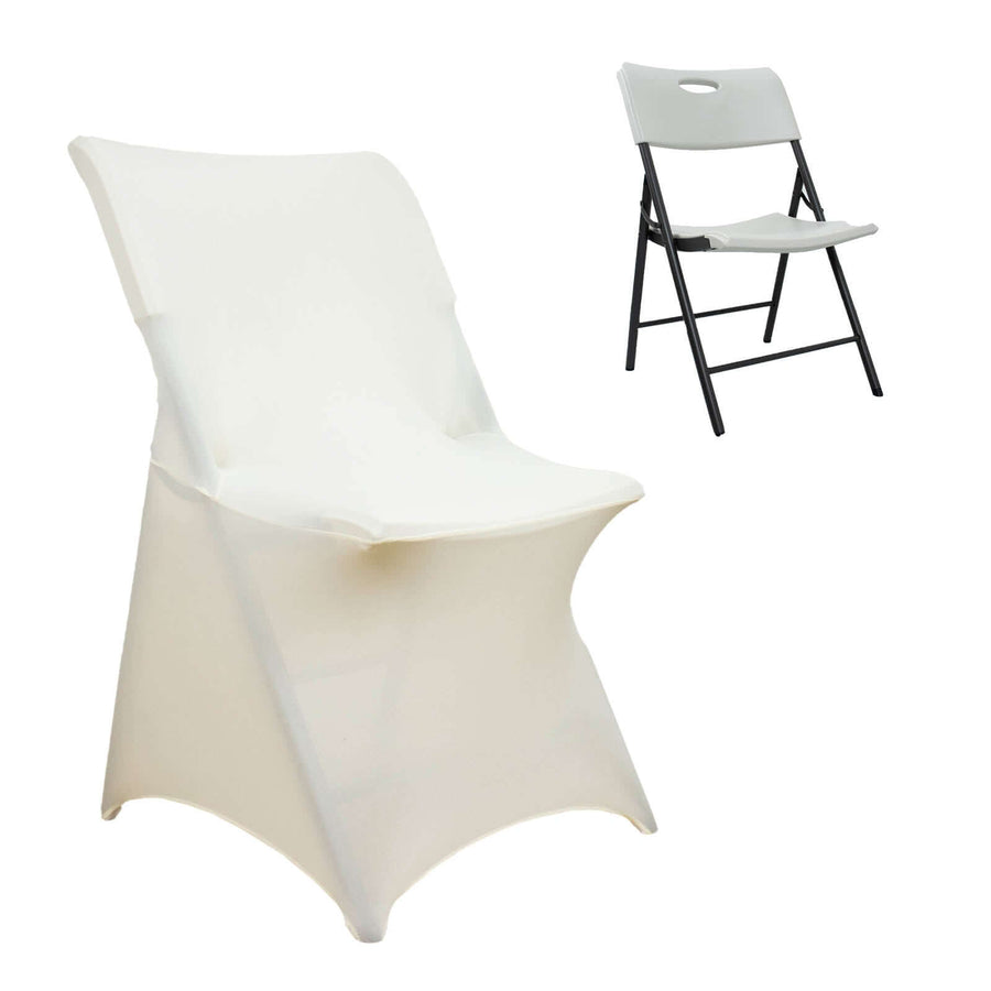 Ivory Stretch Spandex Lifetime Folding Chair Cover