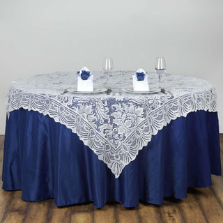 Elevate Your Event with the Ivory Victorian Lace Table Overlay
