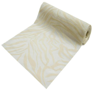 Ivory Zebra Animal Print Taffeta Fabric Roll - Add Elegance to Your Event Decor