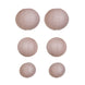 Set of 6 - Dusty Rose Hanging Paper Lanterns Round Assorted Size#whtbkgd