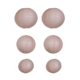 Set of 6 - Dusty Rose Hanging Paper Lanterns Round Assorted Size#whtbkgd