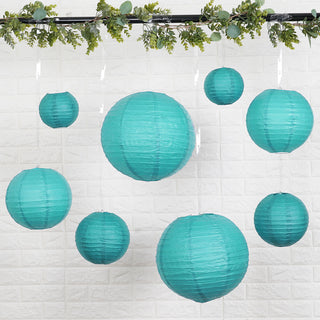 Turquoise Hanging Paper Lanterns for Vibrant Event Decor