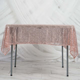 60" x 60" Blush | Rose Gold Duchess Sequin Square Overlay