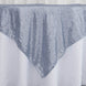 60"x60" Duchess Sequin Tablecloth Overlay, Square Table Overlay - Dusty Blue#whtbkgd