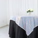 60x60inch Iridescent Blue Duchess Sequin Square Table Overlay, Table Linen Decor