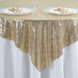 60" x 60" Champagne Duchess Sequin Square Overlay#whtbkgd
