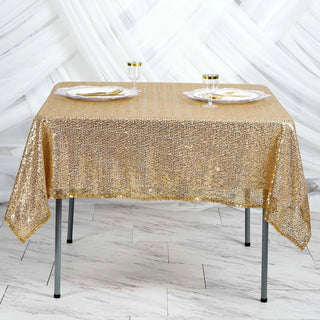 Create Unforgettable Moments with the Gold Duchess Sequin Table Overlay