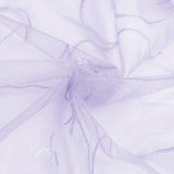 60x60inch Lavender Lilac Embroidered Sheer Organza Square Table Overlay With Satin Edge