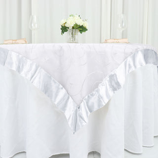 Create a Timeless and Elegant Table Setting with the White Embroidered Sheer Organza Square Table Overlay