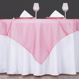 60'' | Wine Square Sheer Organza Table Overlays#whtbkgd