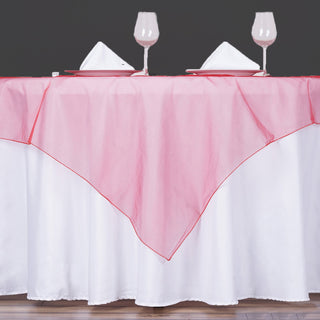 Create a Stylish and Elegant Atmosphere with the Wine Sheer Organza Square Table Overlay