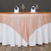 60'' | Orange Square Sheer Organza Table Overlays#whtbkgd