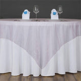 60'' | Pink Square Sheer Organza Table Overlays#whtbkgd