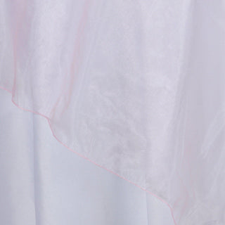 Transform Your Table Setting with the Pink Sheer Organza Square Table Overlay