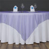 60'' | Purple Square Sheer Organza Table Overlays#whtbkgd