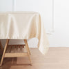 60x60 Beige Seamless Square Satin Tablecloth Overlay