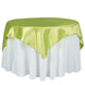 60"x 60" Apple Green Seamless Satin Square Tablecloth Overlay