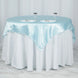 60"x 60" Light Blue Seamless Satin Square Tablecloth Overlay