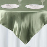 60inch x 60inch Eucalyptus Sage Green Seamless Square Satin Table Overlay#whtbkgd