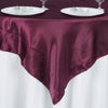 60"x 60" Eggplant Seamless Satin Square Tablecloth Overlay#whtbkgd