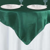 60x60inch Hunter Emerald Green Seamless Square Satin Tablecloth Overlay#whtbkgd