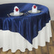 60" Satin Square Overlay For Wedding Catering Party Table Decorations - Navy Blue