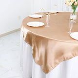 60inch x 60inch Nude Seamless Square Satin Table Overlay