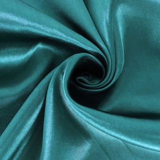 Create a Festive Mood with the Peacock Teal Square Satin Table Overlay