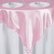 60"x 60" Pink Seamless Satin Square Tablecloth Overlay#whtbkgd