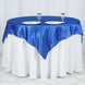 60"x 60" Royal Blue Seamless Satin Square Tablecloth Overlay