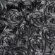 72x72inch Black 3D Rosette Satin Table Overlay, Square Tablecloth Topper#whtbkgd