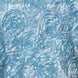 72x72inch Light Blue 3D Rosette Satin Table Overlay, Square Tablecloth Topper#whtbkgd
