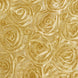 72x72inch Champagne 3D Rosette Satin Table Overlay, Square Tablecloth Topper#whtbkgd