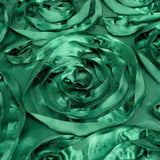 72inch x 72inch Hunter Emerald Green 3D Rosette Satin Table Overlay