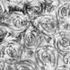 72x72inch Silver 3D Rosette Satin Table Overlay, Square Tablecloth Topper#whtbkgd