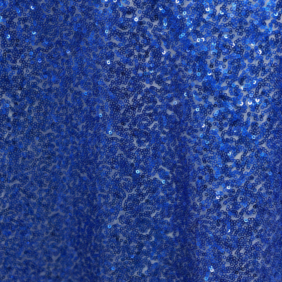 72" Premium Stripe Sequin Square Overlay For Wedding Catering Party Table Decorations - Royal Blue#whtbkgd