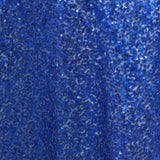 72" Premium Stripe Sequin Square Overlay For Wedding Catering Party Table Decorations - Royal Blue#whtbkgd